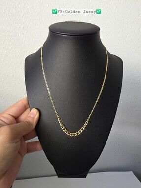 18K Real Gold Cuban Chain 17.5"